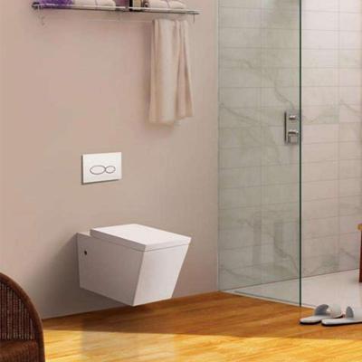 China Double-Flow Factory Direct Selling Square Wall Mounted Ceramic Toilet, White Ceramic Strap Toilet for sale