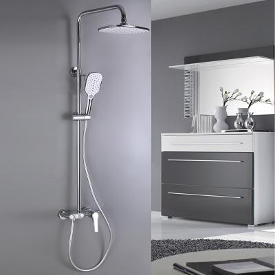 China With Sliding Bar Bathroom Wholesale Wall Mounted Square Top Rain Shower, Shower Faucet Set for sale