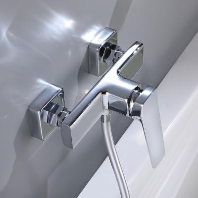 China Hot And Cold Slide Bar Chrome Free Swept Wall Mounted Shower Faucet Bathroom Tub And Single Lever Wall Mounted Shower Faucet for sale