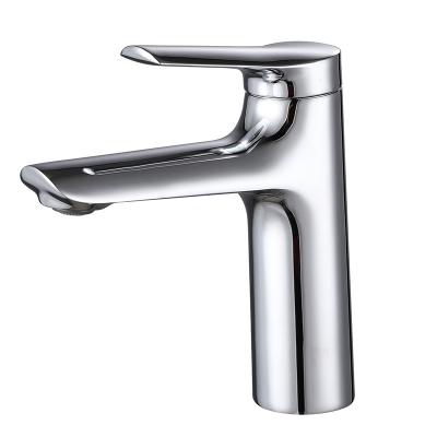 China Hot Selling Luxury Silver Bathroom Thermostatic Hot And Cold Water Basin Faucet Brass Basin Faucet Faucets for sale