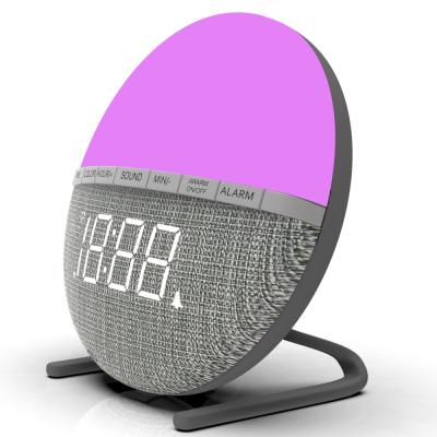 China LUMINOVA New Design Unique Nature LED 8 Sounds 7 Color Light Children Digital Alarm Clock for sale