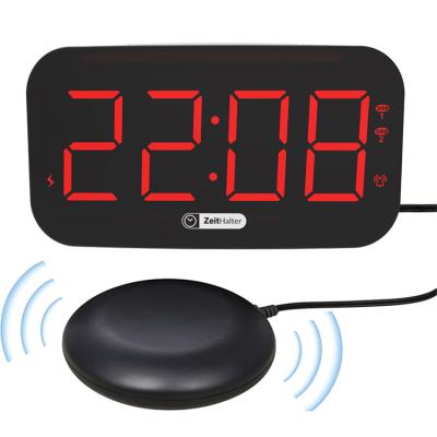 China Popular LUMINOVA Big Led Digital Clock Led Screen Led Seven-color Night Children Sleep Shaker Clock Dual Usb Charging Alarm for sale