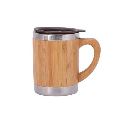 China Sustainable Bamboo Stainless Steel Coffee Cups Custom Engraving/Printing Logo Bamboo Tumbler Mugs for sale