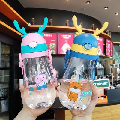 China Sustainable New design portable cute unique children plastic water bottles wholesale for sale