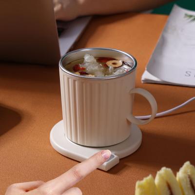 China Sustainable Build-in USB Insulation Coaster Heating Coaster Wholesale Thermostat Cup Smart Bottle Warmer Gift Set Heater For Coffee Mug for sale