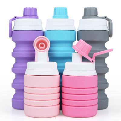 China Sustainable Mini 300ml Travel Outdoor Sports Collapsible Silicone Foldable Drink Water Bottles for sale