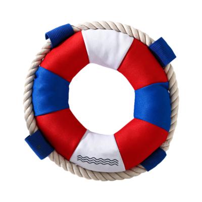 China Stocked Factory Stocked Wholesale 2022 New Bite-Resistant Squeaky ODM/OEM Lifebuoy Shape Dog Chew Toys for sale