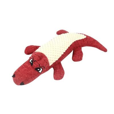 China Stocked In Stock Bite-Resistant Cute Crocodile Shape Stuffed Animals Squeaky Customized Plush Dog Chew Toys for sale