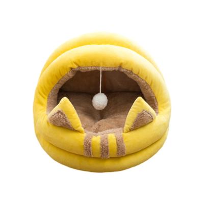 China Stocked Wholesale New Design Custom Logo Non-slip Pet Nest High Quality Pet House Warm Soft Plush Pet Bed for sale