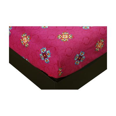 China Nondisposable 100% Polyester Pink Flower Bed Set Single Size Fitted Sheet for sale