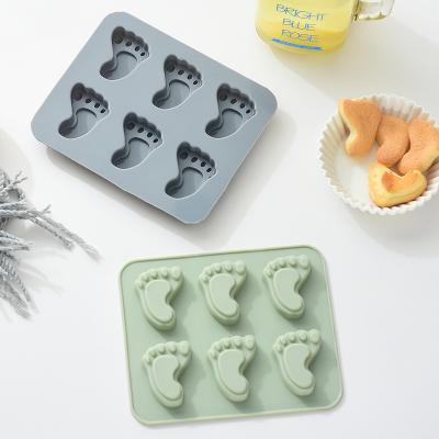 China Silicone Cake Fondant Baking For Silicon 3D Cheese Decoration Diy Mousse Animals Custom Gummy Cube Decorating Tools Foot Mold for sale