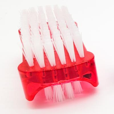 China NAIL Bath Colored Bilateral Body Exfoliation Treatment Nylon Head Anti-Slip Plastic Nail Cleaning Brush for sale