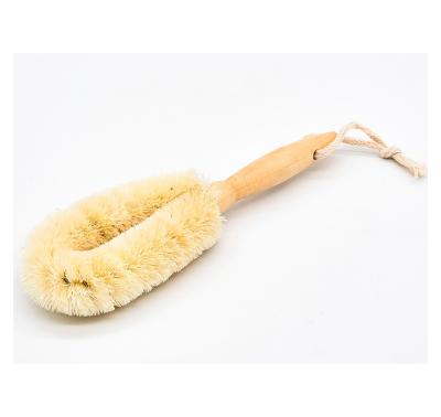 China New Design Natural Bath Body Exfoliation Treatment Wooden Handle Sisal Cleaning Brush for sale