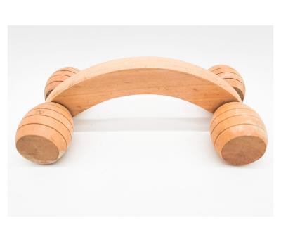 China Body Car Shape Four Wheels Arched Body Relax Wooden Muscle Roller Massager for sale