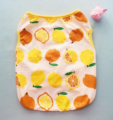 China 2020 Cute High Quality Stocked Lemon Print Dog Summer Clothes for sale