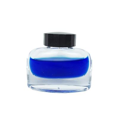 China Ink bottle in 30ml school and stationery shop hot selling stock flat glass ink bottle wholesale with black rub cap for sale