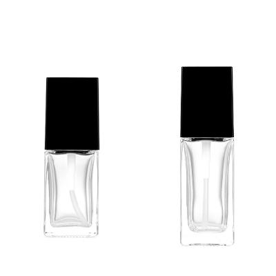 China High Qiality 2022 New Models In 25ml 30ml Square Black Cap Running Small Capacity Perfume Bottle For Cosmetics for sale