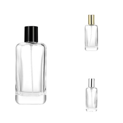 China High Qiality Factory Customization 25ml 50ml 100ml Blunt Square Perfume Bottle With 3 Colors Cap for sale