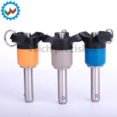 China Fitness Equipment/Industrial Equipment/Machinery Ball Lock Pin Plastic Handle Stainless Steel Body Quick Release Ball Lock Pins for sale