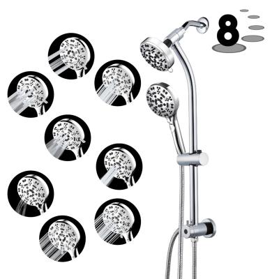 China Modern Hot Sale Stainless Steel 8 Function Mixer Stainless Steel Shower Set With Handshower for sale