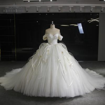 China 2022 new fashion trend 3D flowers anti-static wholesale supplies handmade wedding dress wedding dress for sale