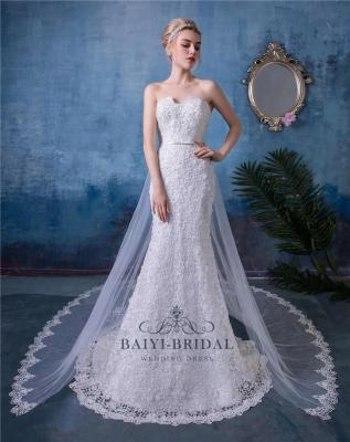 China Custom Made Anti-Static Sweetheart Wedding Dress Backless Lace Mermaid Dress Fishtail Bridal Gowns Vestido De Novia for sale