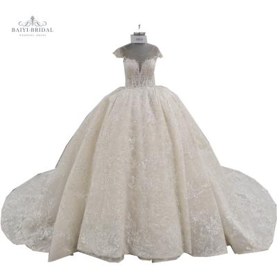 China High Quality Princess Anti-Static Ball Gown Wedding Applique Exquisitely Sparkle Bridals Dresses for sale