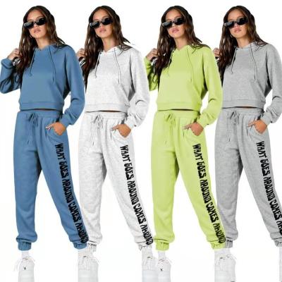 China Wholesale Size Breathable Hooded Casual Sweatsuit Fashion Solid Color Jogging Suit For Women for sale