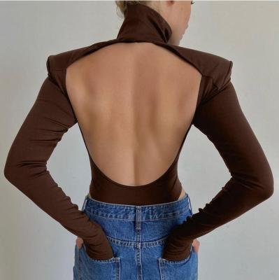 China Wholesale Slim Fit Winter Anti-pilling Sexy Shapewear High Neck Long Sleeve Shaping Bodysuits For Women for sale