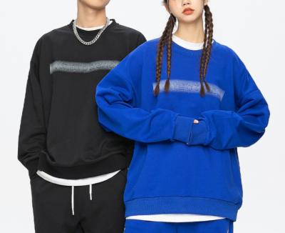 China Breathable New Couple Cotton Crewneck Pullover Plain Casual Sweatshirt Long Sleeve T-shirt for sale