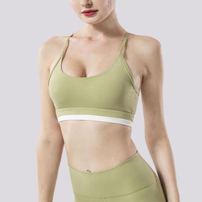 China New Fashion Women's Spandex Strap Naked Sports Bra Sexy Quick-drying High Elastic Breathable Yoga Bra for sale