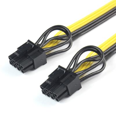 China Power Extension Cable CPU 8pin Female to PCI-E PCI Express 8p Power Cable Male Dual Wire (6+2 Pin) for Graphics Card for sale