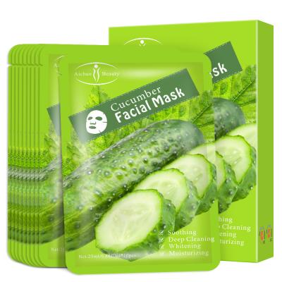 China Anti Wrinkle Best Quality Cucumber Facial Mask Anti Acne And Moisturize Skin Face Sheet Mask for sale