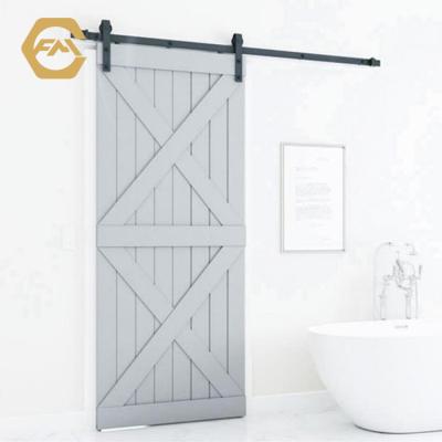 China Wholesale Modern 304 Stainless Steel Frameless Folding Sliding Barn Door Hardware Matte Black Soft Close Industrial Barn Door Rollers for sale