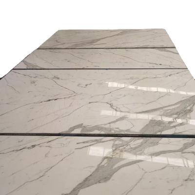 China Wholesale Natural Texture Polished Calacatta Dark Natural Luxury White Marble Marble for sale