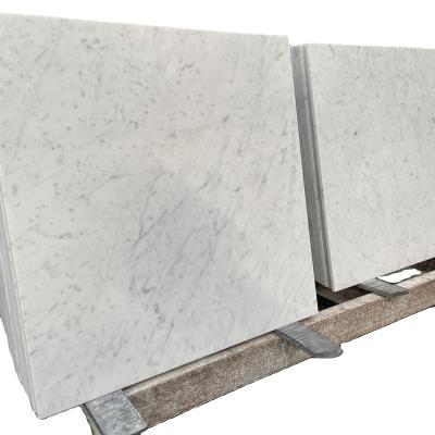 China Natural Texture Carrera White Marble Marble Tiles Polished Floor Tiles Honed Wall Tiles for sale