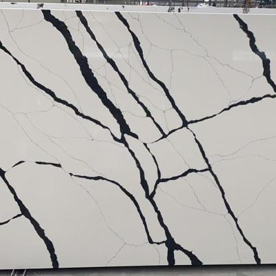 China Modern Professional Choice For Kitchen Countertops Calacatta Quartz With Black Veining for sale