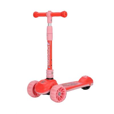 China Easy Scooter For Kids Girls Pink Color 3 Wheels 5 Year Old Play Outdoor 1 Piece With Big Wheels Popular Kids Plastic Scooter for sale