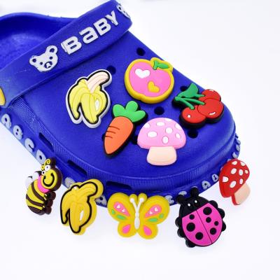 China Shoe Buckle Factory Mix Cheap Custom Shoe Decorations Designer Soft PVC Cartoon Shoe Charm for Yellow Face Charms for sale