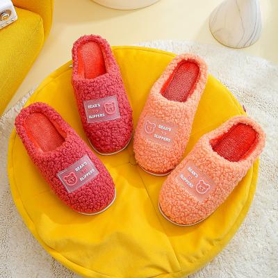 China Hellosports Winter Fashion Trend Micro Plush Home Fur Women's Couples Warm Suede Indoor Slipper for sale