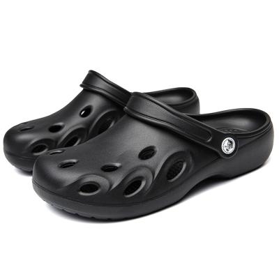 China Round Chokes 36-47 Men And Women's Wedge Adults Chokes Zuecos- Black Shoes For Women Men Black Shoes for sale