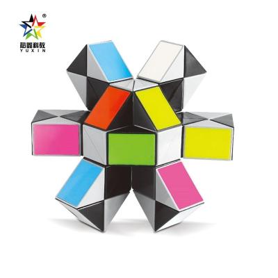 China Eco-friendly Material Magic Puzzle 1530 Colorful Ruler Modeling Yuxin 48 Segments Snake Snake Twisting Cube Magic Puzzle Educational Toy For Kids for sale