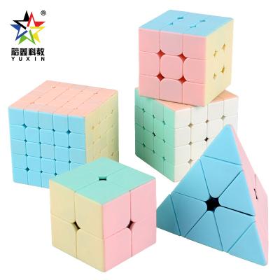 China Yuxin Macaron Series Magic Puzzle Cube 3x3x3 4x4x4 Stickerless Child Interactive FLASHING Toys Ship Puzzle Plastic Kids Developing Toys for sale