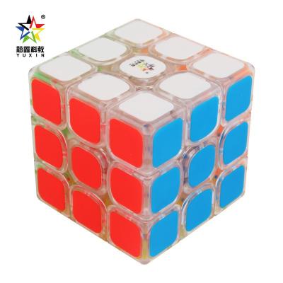 China Yuxin Black Kylin 1543 Speed ​​BLINKING Cubes 3x3 Puzzle Sticker 3 Order V2 Transparent Less Magic Version Kid's Developing Toy for sale