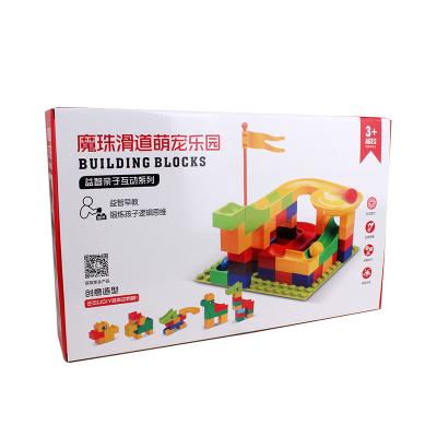 China DIY TOY YUXIN 686-9A Racing Self Assemble Slide Kids Plastic Balls Rolling Track Toy Building Blocks 56PCS for sale