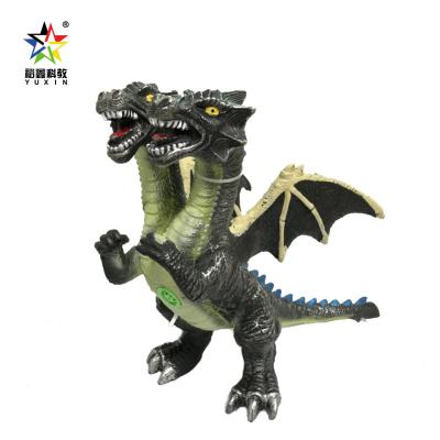 China Wholesale (Black) Safe Ultra-Large Oversized Double-Headed Soft Plastic Dragon Dinosaur Toys With Realistic Sound for sale