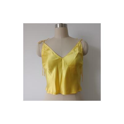 China Breathable China specializes in manufacturing silk bright yellow bra silk top for sale