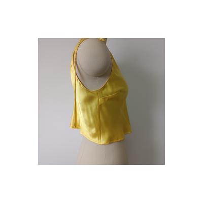 China Breathable construction of panties and bra sets, silk bright yellow bra tops for sale