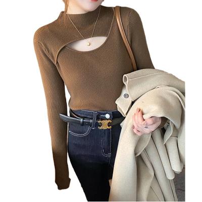 China Anti-pilling 2022 Newest Design Women's Fashion Spring/Autumn Knitwear Solid Color Stretchy Half Sleeve Tortoise Neck Women Knitwear Sweater for sale