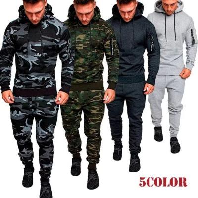 China QUICK DRY Plus Size Mens Tracksuit Camouflage Two Piece Set Hoodies Pants Sweatshirt With Hoodies Sportswear Causal Mens Clothing for sale